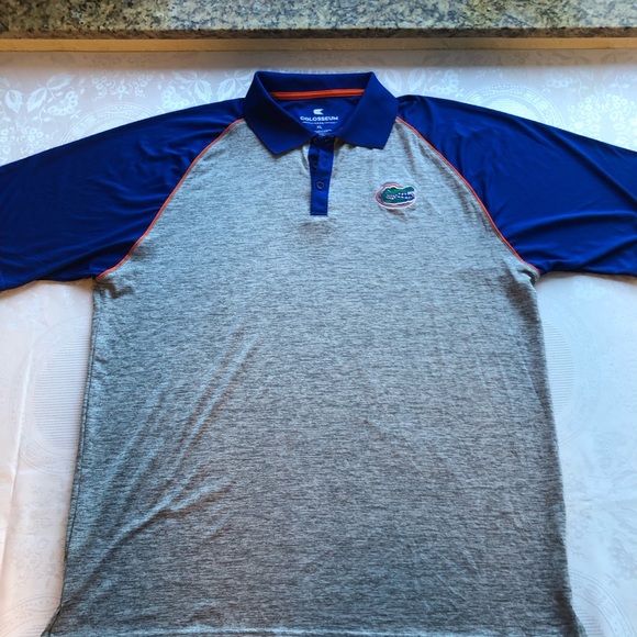 Colosseum Gray/Blue Florida Gators Short Sleeves Polo Shirt Men’s Size XL Active - Picture 14 of 16